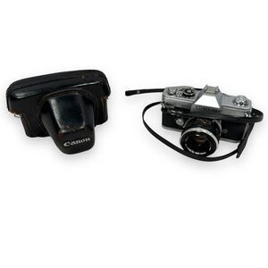 Vintage Canon TL QL SLR Camera 50mm f/1.8 35mm Focal-Plane Shutter With Case